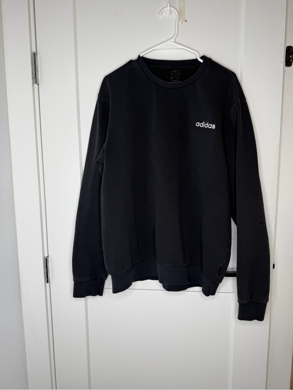 adidas Black Crewneck Sweatshirt with Small Logo